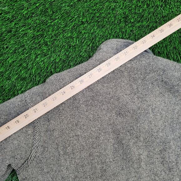 Vintage 80s MOD Flannel Button Shirt Small 20x27 Gray Jacket Shacket Heavyweight - Picture 4 of 14